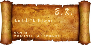 Barták Kleon névjegykártya